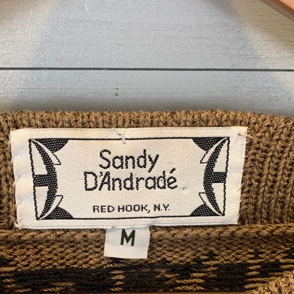 Sandy D’Andrade Brown Knit Sweater with Tree Design vintage size medium - Picture 4 of 11
